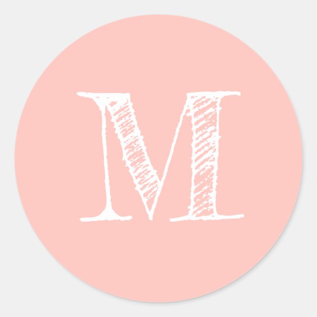 Modern Script Monogram Initial Pastel Pink Seal (Front)