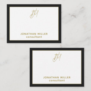 Modern Script Monogram Name and Title Card