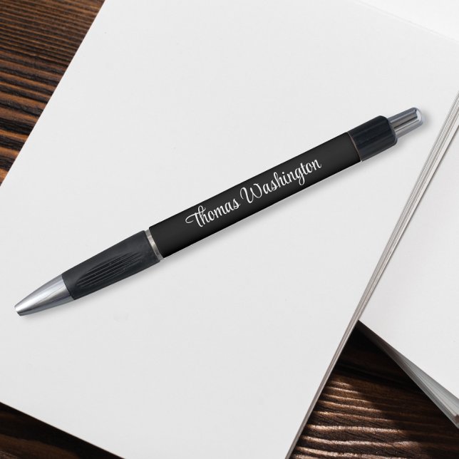 Modern Script Monogram Name Black Pen (Creator Uploaded)