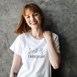Modern Script Mrs Name T-Shirt<br><div class="desc">Modern Script Mrs Name, Perfect addition to the bride-to-be’s gift box. Easily personalise with name.</div>