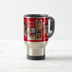 Modern Script Multi Photo Graduation Graduate Travel Mug