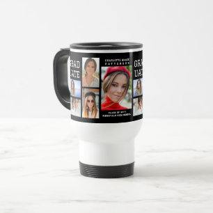 Modern Script Multi Photo Graduation Graduate Travel Mug
