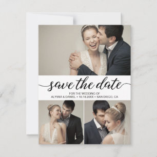 Modern Script Multi Photos Digital Wedding  Invitation