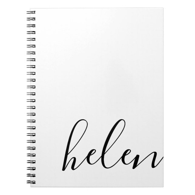 Modern Script Name Black Personalized Notebook (Front)