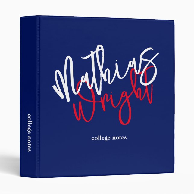 Modern Script Name Blue Binder (Front/Spine)