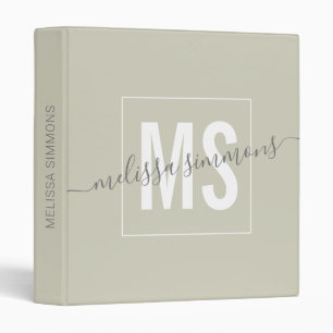 Modern script name monogram  binder