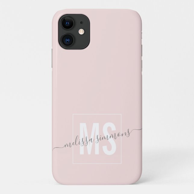 Modern script name monogram  Case-Mate iPhone case (Back)