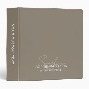 Modern Script Name Monogram Professional Binder