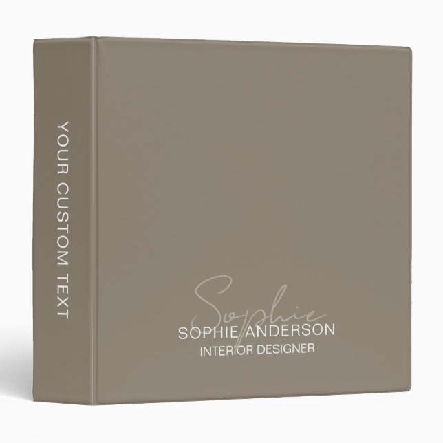 Modern Script Name Monogram Professional Binder (Front/Spine)