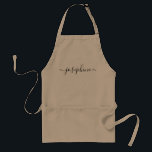 Modern script name personalized standard apron<br><div class="desc">Hosting a botanical, succulent workshop? How about a cooking class? Give out personalized aprons for your guests with an elegant font script type that will surely delight them. Have the talking about this sophisticated giveaway. Tip: to keep the long swashes at the end keep the small squares at the end...</div>