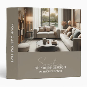 Modern Script Name Photo QR Professional Binder