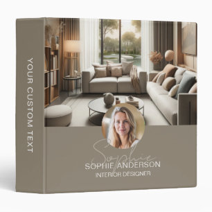 Modern Script Name Photo QR Professional Business Binder