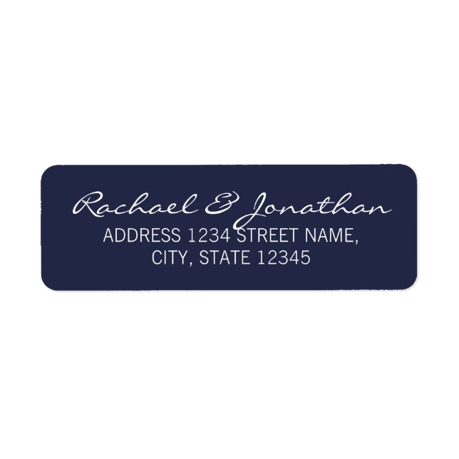 Modern Script Nautical Navy Blue Wedding (Front)