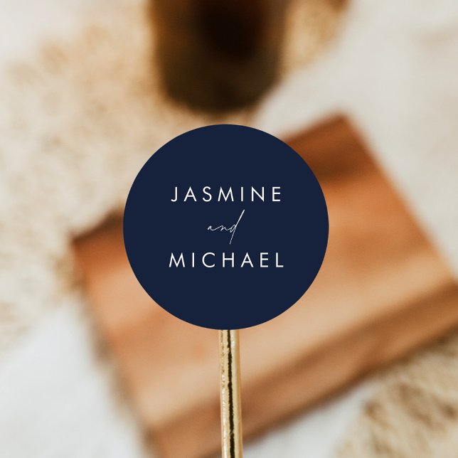Modern Script Navy Wedding Envelope Seals (Creator Uploaded)