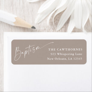 Modern Script Neutral Baptism Return Address