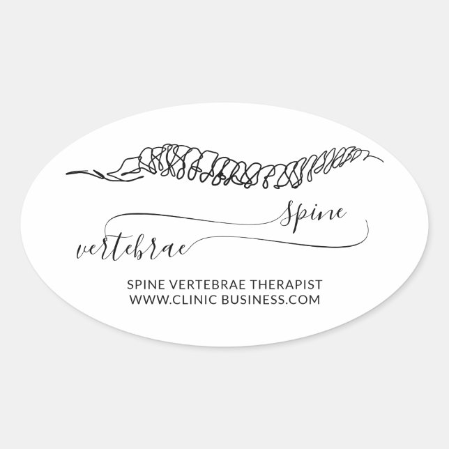 Modern Script Orthopedic doctor Massage Oval Sticker (Front)