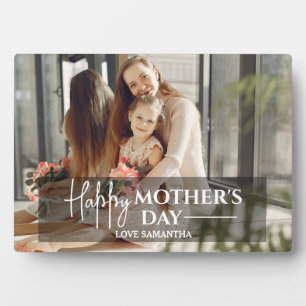 Modern Script Overlay 1 Photo Happy Mothers Day  Plaque