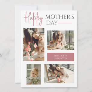  Modern Script Overlay 4 Photo Happy Mothers Day 