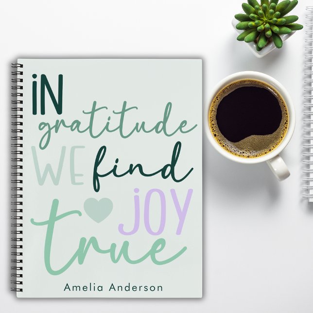 Modern Script Pastel  Girly Gratitude Notebook (Creator Uploaded)