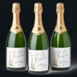 Modern Script Pearls Prosecco Cheers Bridal Shower Sparkling Wine Label<br><div class="desc">Modern Script Pearls Prosecco Cheers Bridal Shower. For your bridal shower favour bottles. The main heading is in an elegant set script and easily personalise the rest of the text.</div>