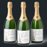 Modern Script Pearls Prosecco Cheers Bridal Shower Sparkling Wine Label<br><div class="desc">Modern Script Pearls Prosecco Cheers Bridal Shower. For your bridal shower favour bottles. The main heading is in an elegant set script and easily personalise the rest of the text.</div>