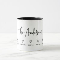 Modern script personal 5 family gift poster