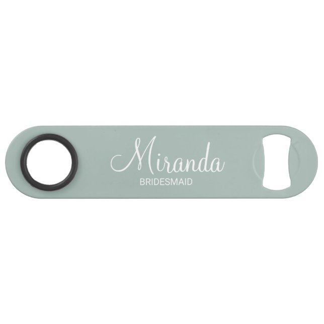 Modern Script Personalized Bridesmaid Bar Key (Front (Horizontal))