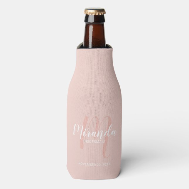 Modern Script Personalized Bridesmaid Bottle Cooler (Bottle Front)
