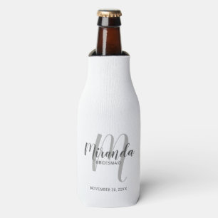 Modern Script Personalized Bridesmaid Bottle Cooler