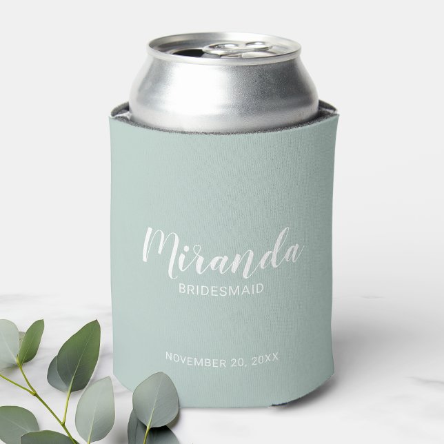 Modern Script Personalized Bridesmaid Can Cooler (Creator Uploaded)
