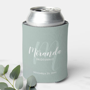 Modern Script Personalized Bridesmaid Can Cooler