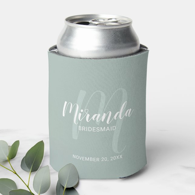 Modern Script Personalized Bridesmaid Can Cooler (Creator Uploaded)
