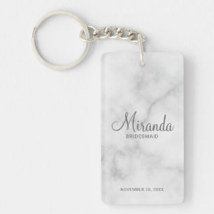 Modern Script Personalized Bridesmaid Keychain