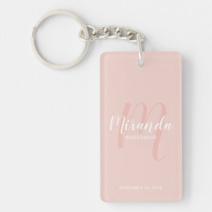Modern Script Personalized Bridesmaid Keychain