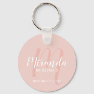 Modern Script Personalized Bridesmaid Keychain