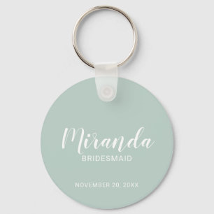 Modern Script Personalized Bridesmaid Keychain
