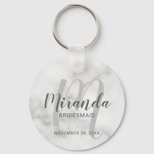 Modern Script Personalized Bridesmaid Keychain
