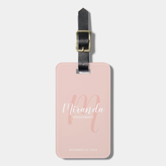 Modern Script Personalized Bridesmaid Luggage Tag (Front Vertical)