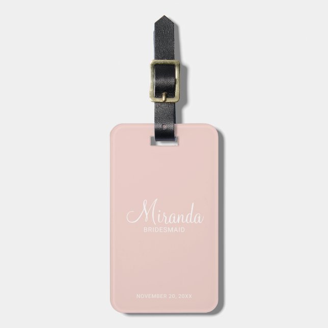 Modern Script Personalized Bridesmaid Luggage Tag (Front Vertical)