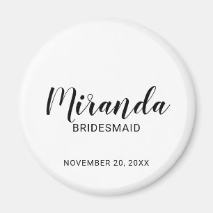 Modern Script Personalized Bridesmaid Magnet