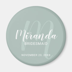 Modern Script Personalized Bridesmaid Magnet