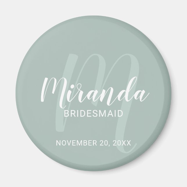 Modern Script Personalized Bridesmaid Magnet (Front)