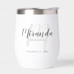Modern Script Personalized Bridesmaid Name<br><div class="desc">Add a personal touch to your wedding with personalized bridesmaid gift. This design features personalized bridesmaid's name in grey modern script font style and monogram in light grey modern script font style as background with title and wedding date in grey modern sans serif font style on white background. Also perfect...</div>