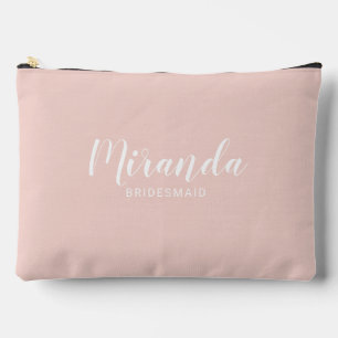 Modern Script Personalized Bridesmaid Name Accessory Pouch