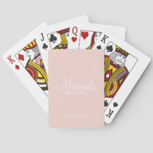 Modern Script Personalized Bridesmaid Playing Cards