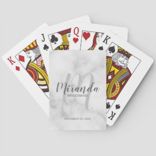 Modern Script Personalized Bridesmaid Playing Cards