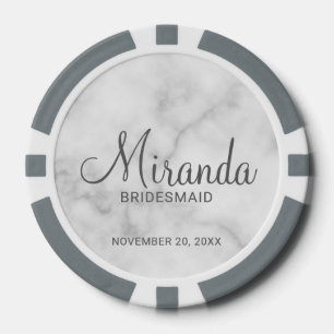 Modern Script Personalized Bridesmaid Poker Chips