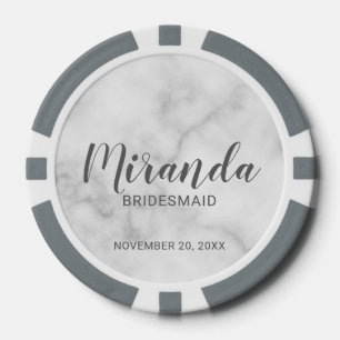 Modern Script Personalized Bridesmaid Poker Chips