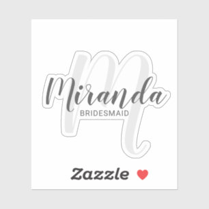 Modern Script Personalized Bridesmaids