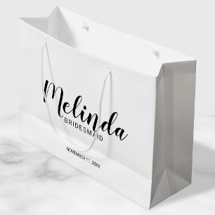 Modern Script Personalized Bridesmaids Large Gift Bag